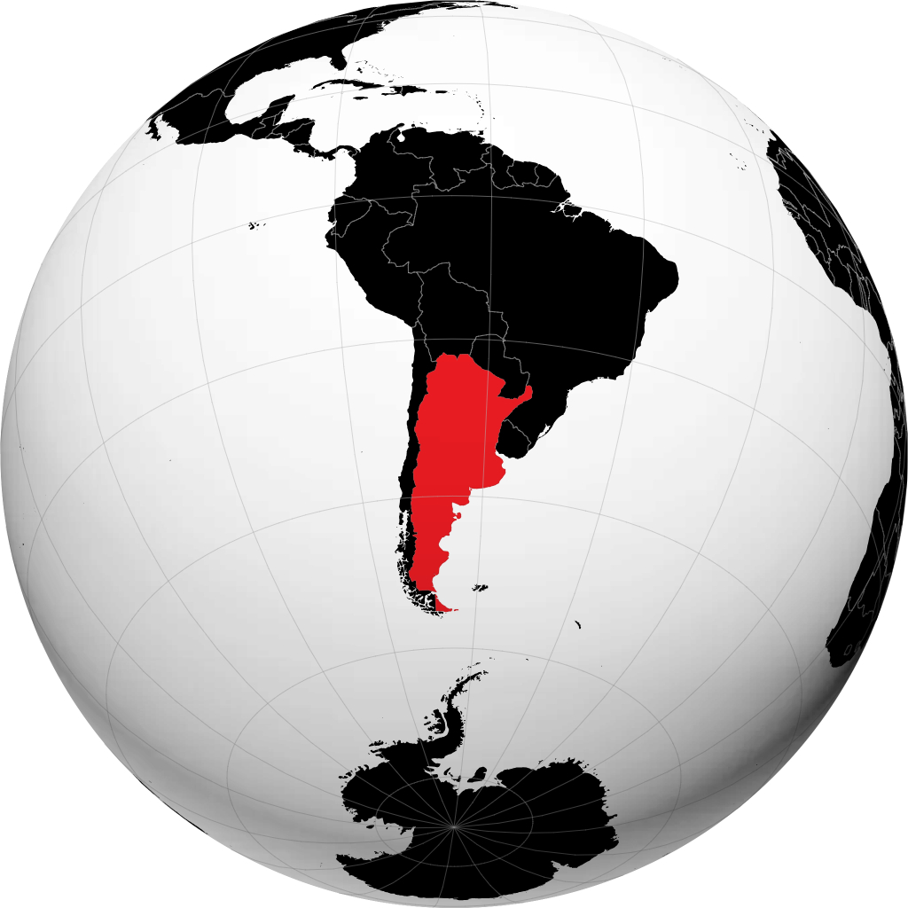 Argentina pada glob