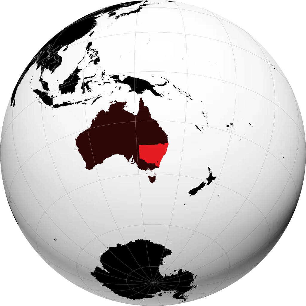 Negeri New South Wales pada glob