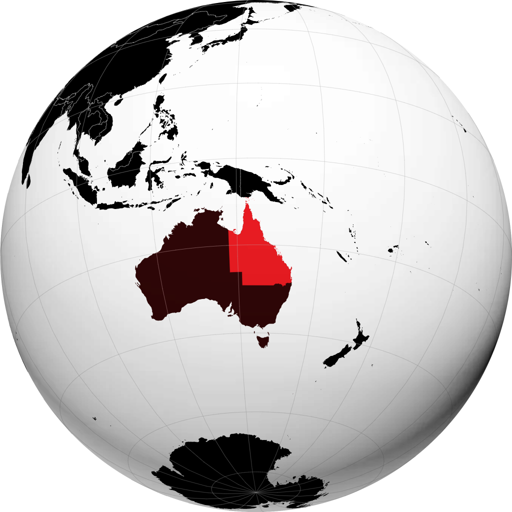 Negeri Queensland pada glob