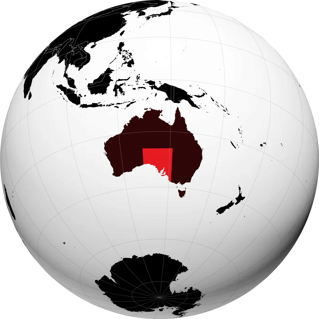 Australia Selatan pada glob