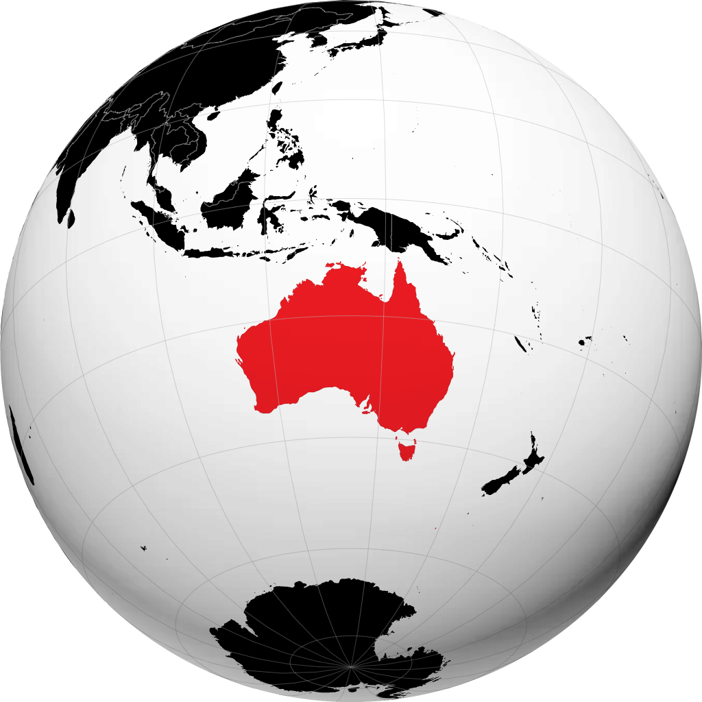 Australia pada glob