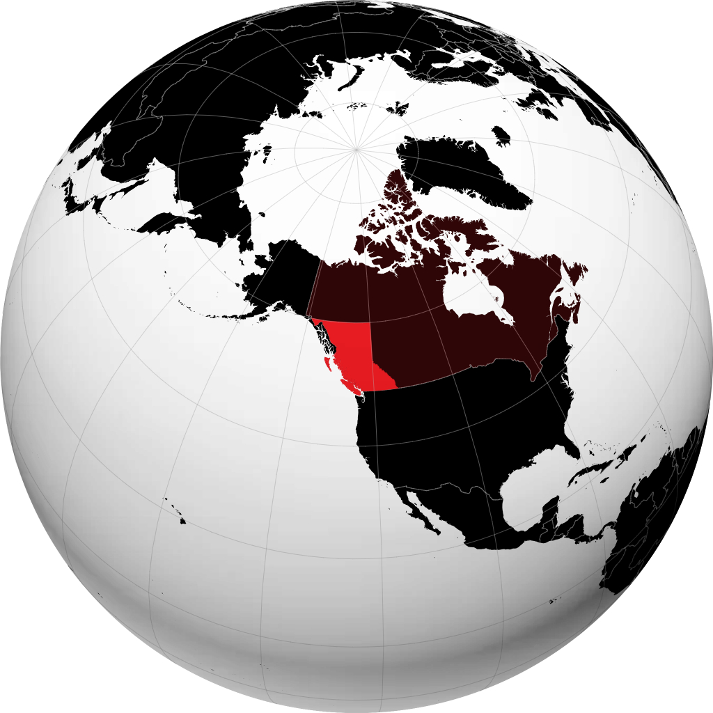 British Columbia pada glob