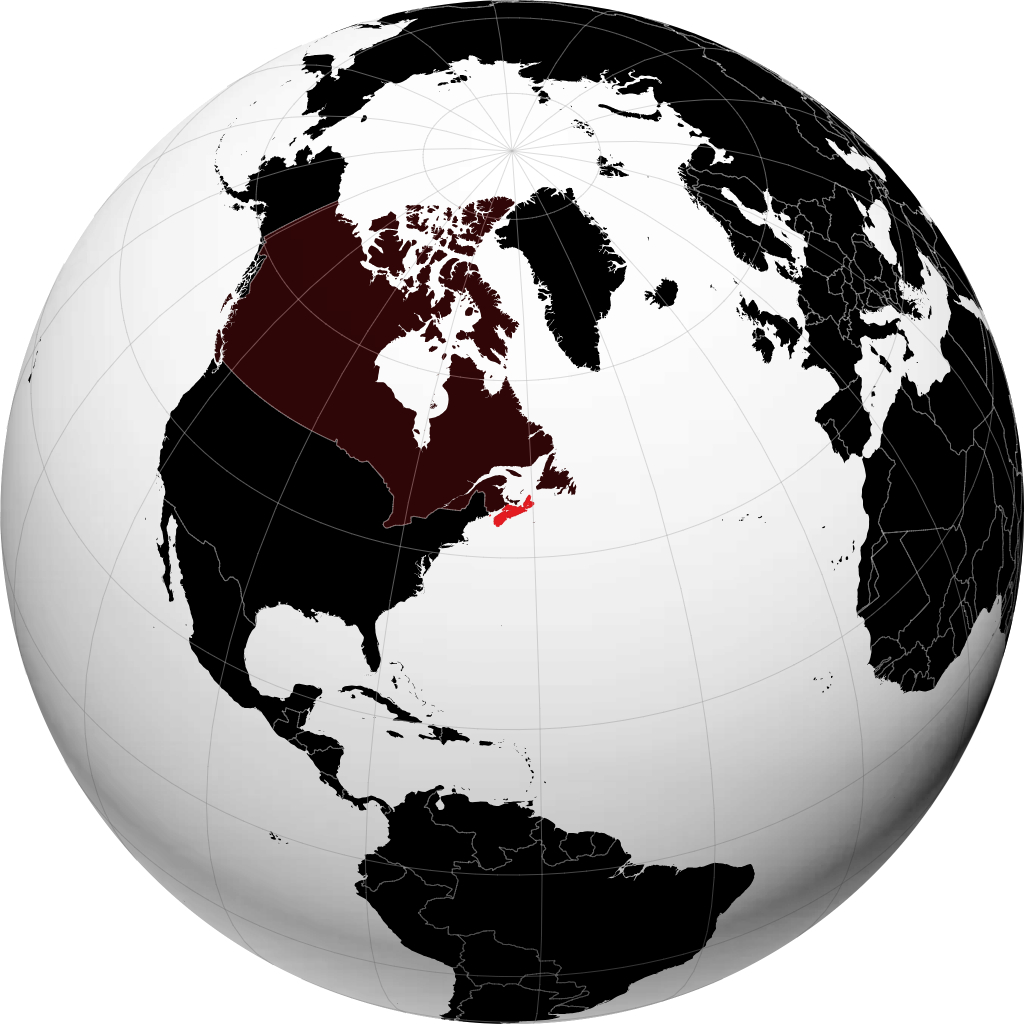 Nova Scotia pada glob