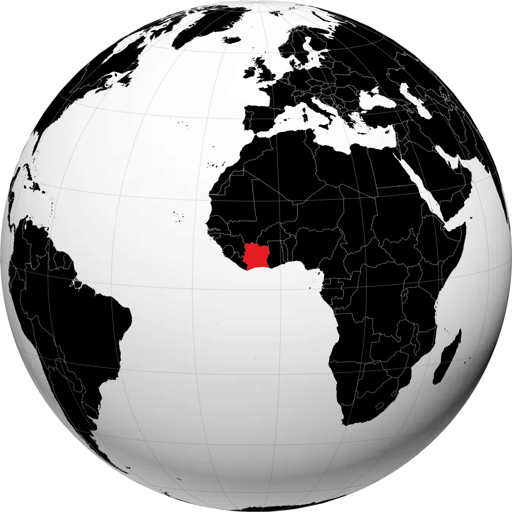 Côte d'Ivoire pada glob