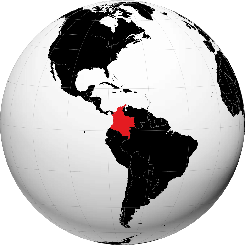 Colombia pada glob