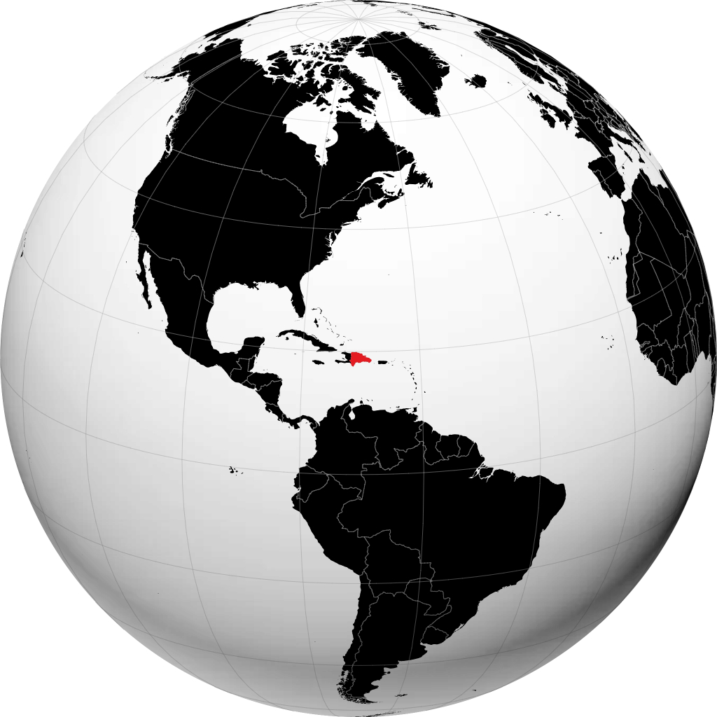 Republik Dominican pada glob