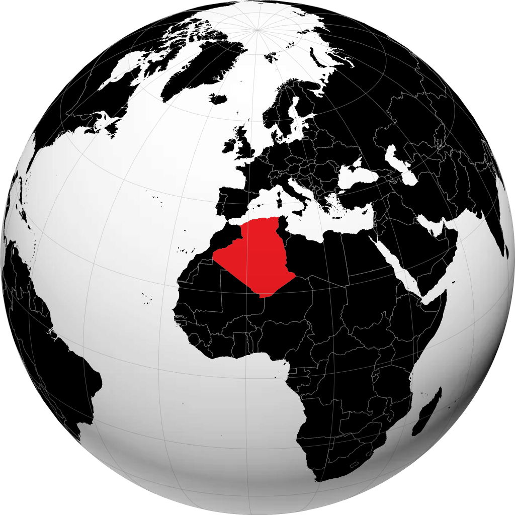 Algeria pada glob