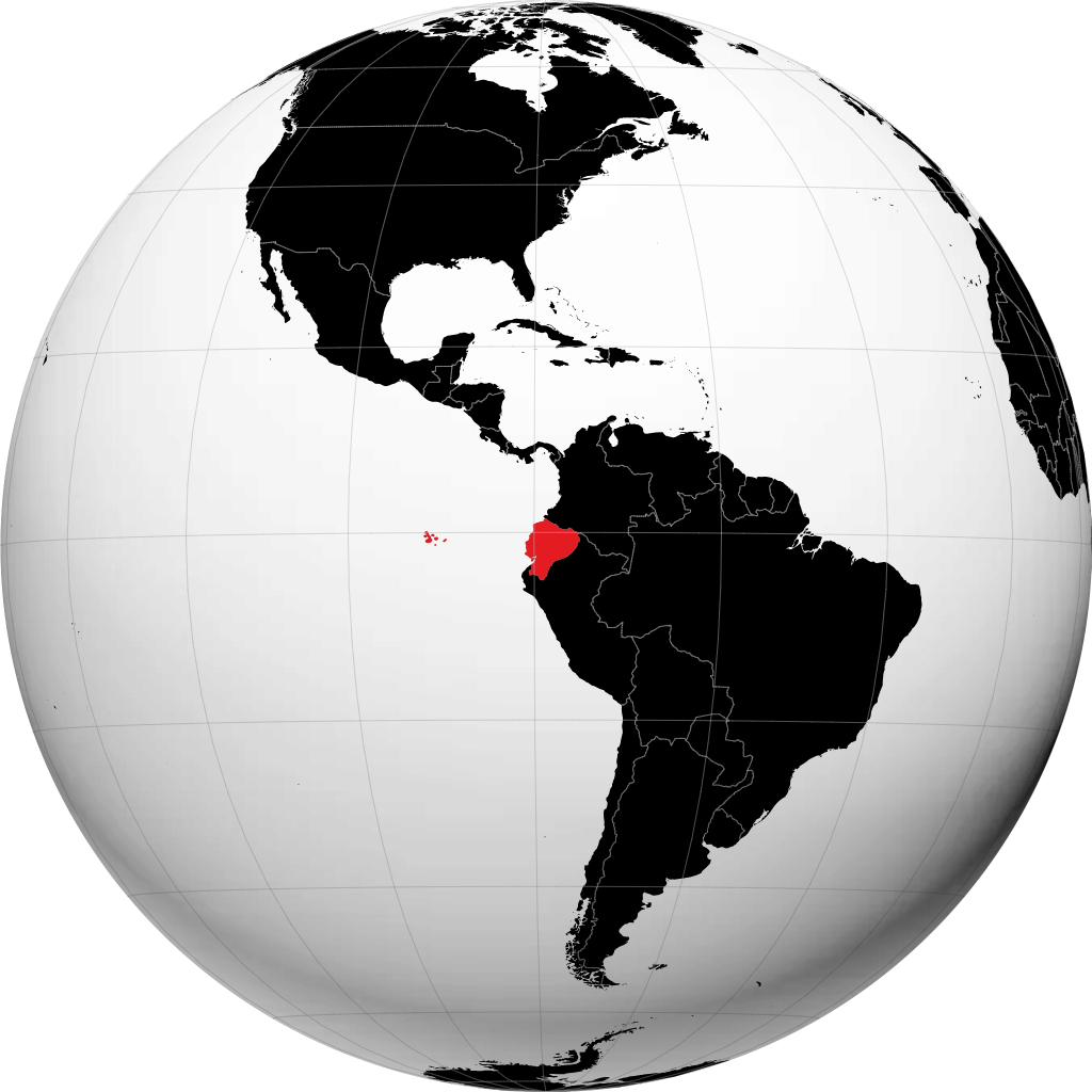 Ecuador pada glob