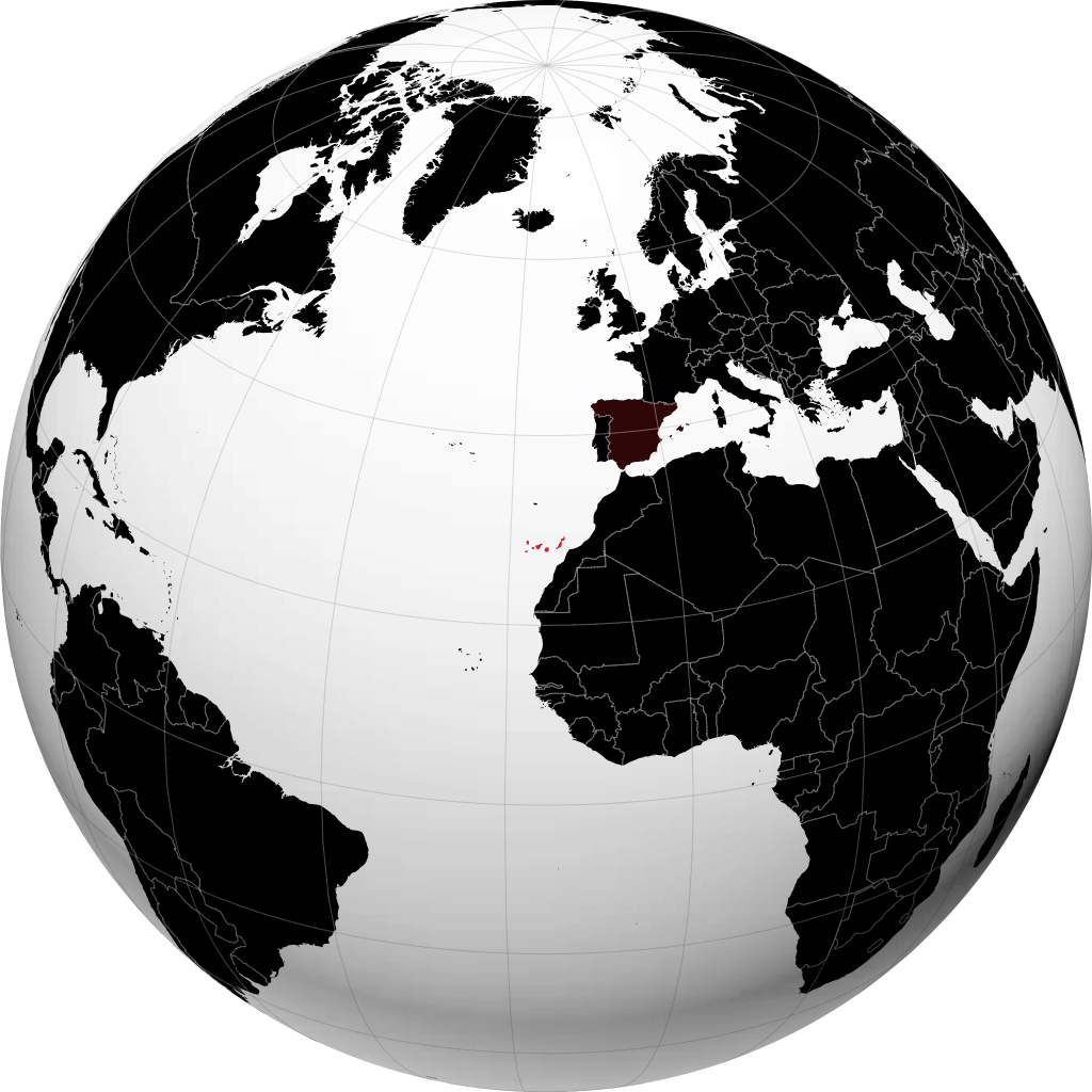 Canarias pada glob