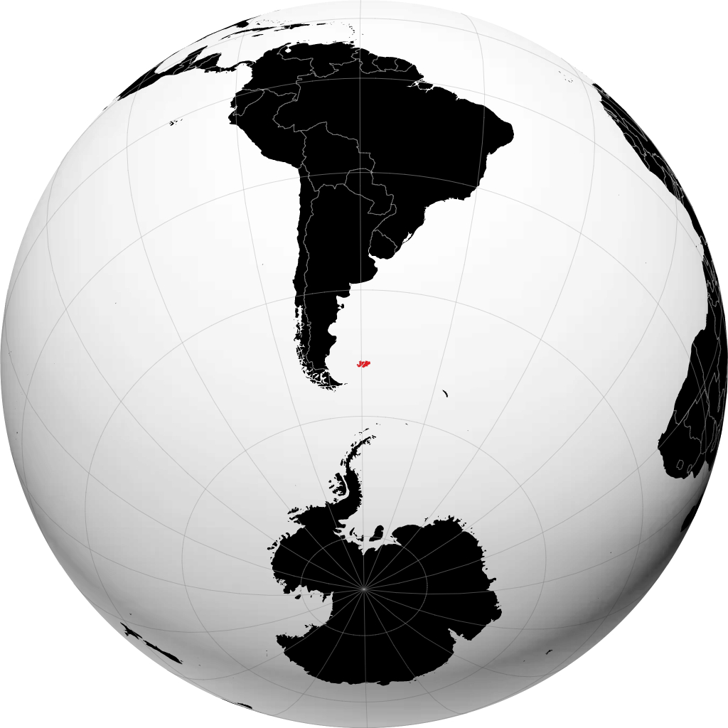 Kepulauan Falkland pada glob
