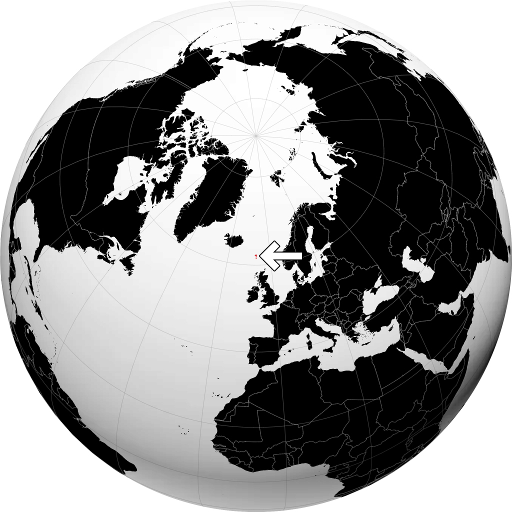 Faroe Islands pada glob
