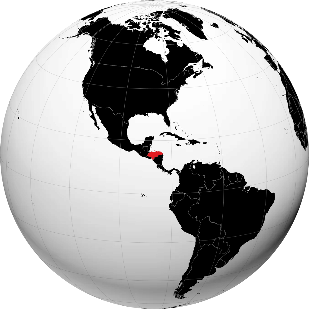Honduras pada glob
