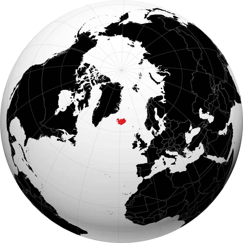 Iceland pada glob