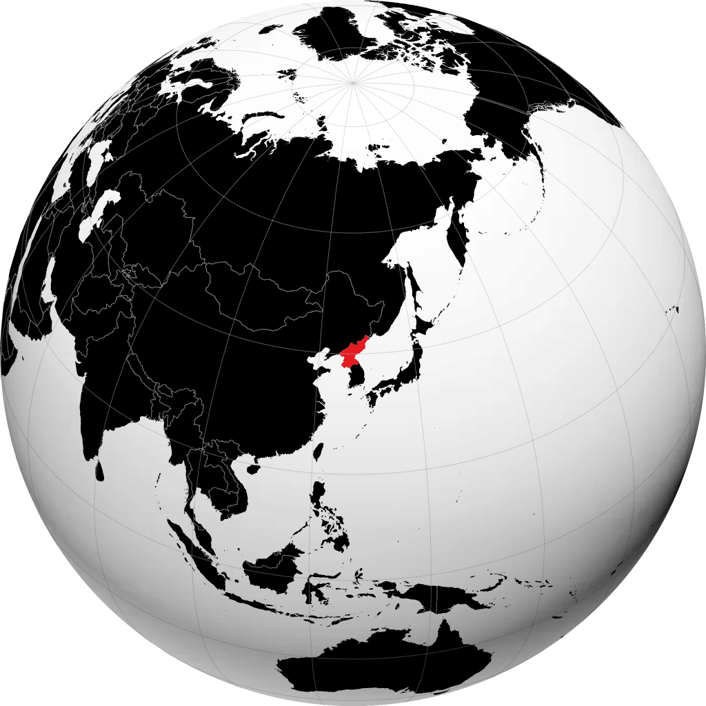Korea Utara pada glob
