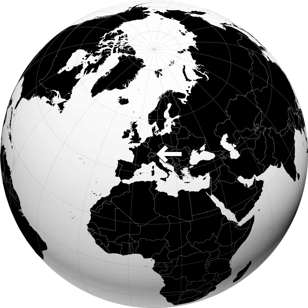 Liechtenstein pada glob
