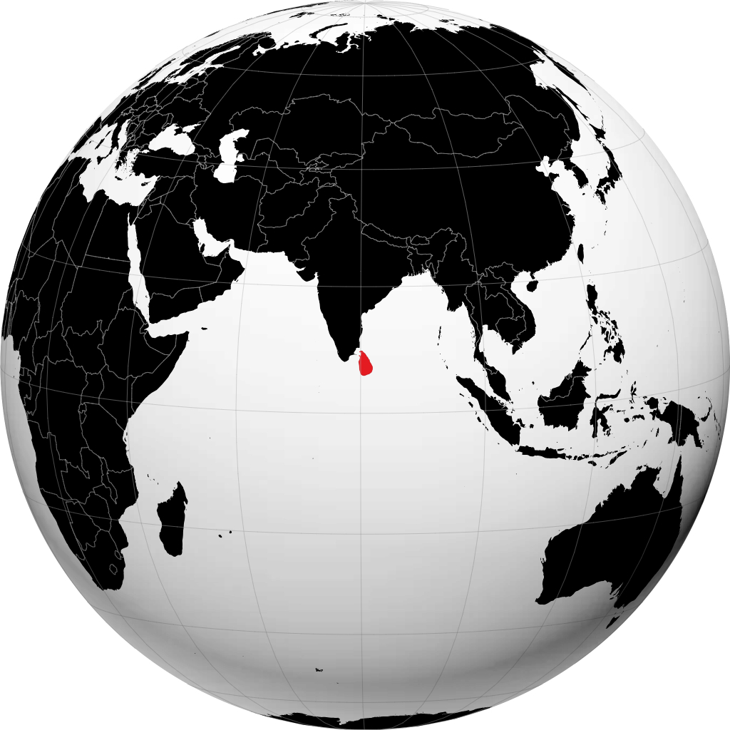 Sri Lanka pada glob