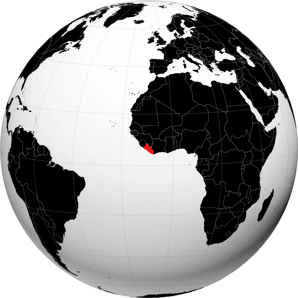 Liberia pada glob