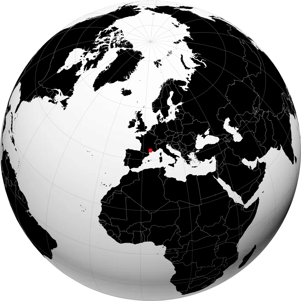 Montpellier pada glob