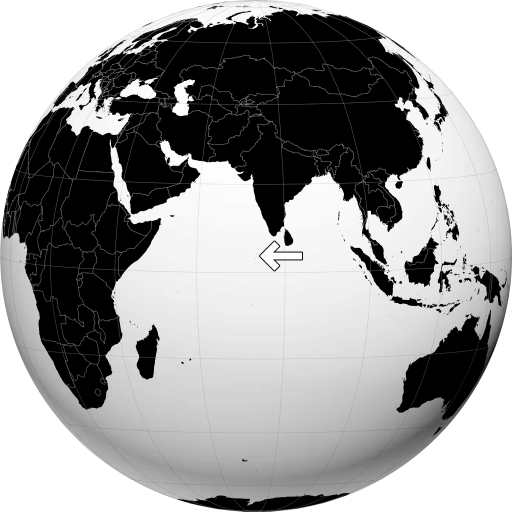 Maldives pada glob