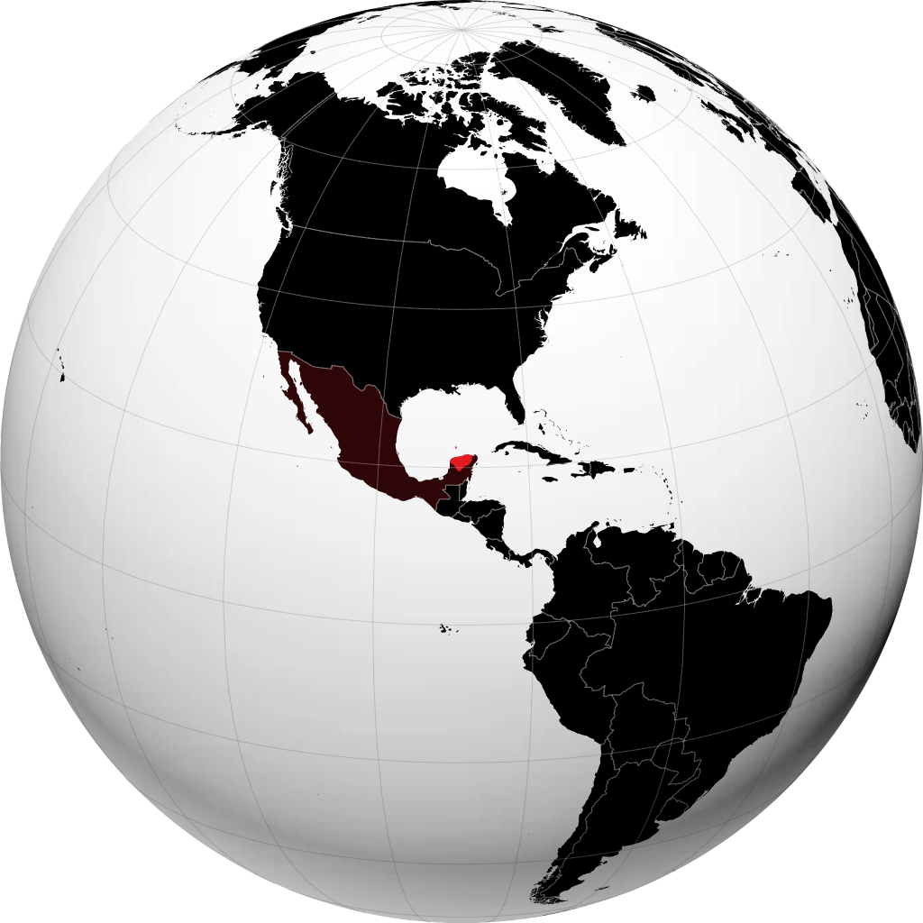 Yucatán pada glob