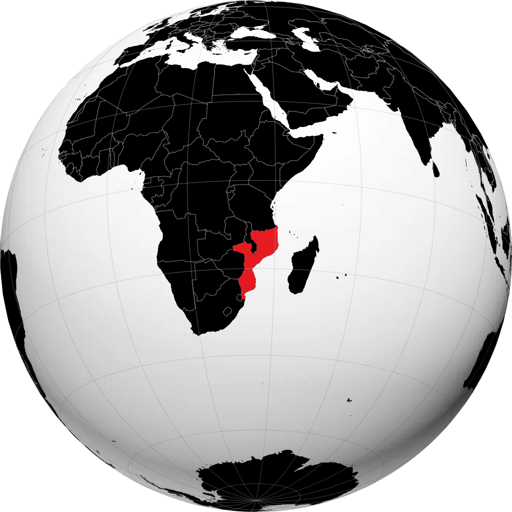Mozambik pada glob