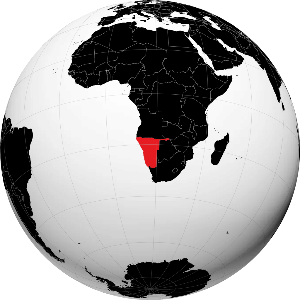Namibia pada glob
