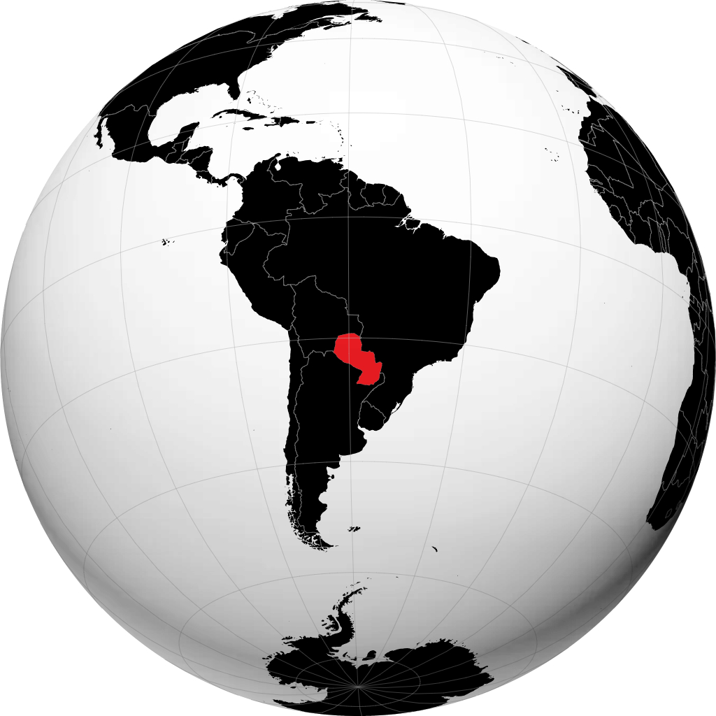 Paraguay pada glob