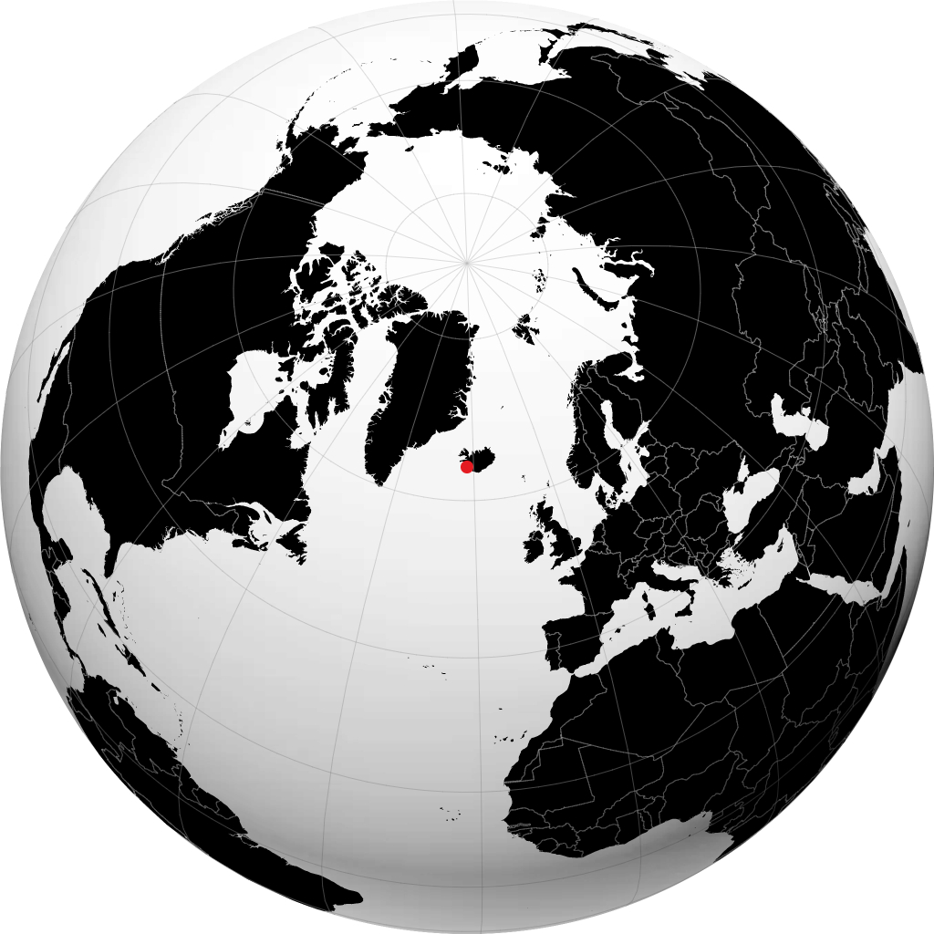 Reykjavík pada glob