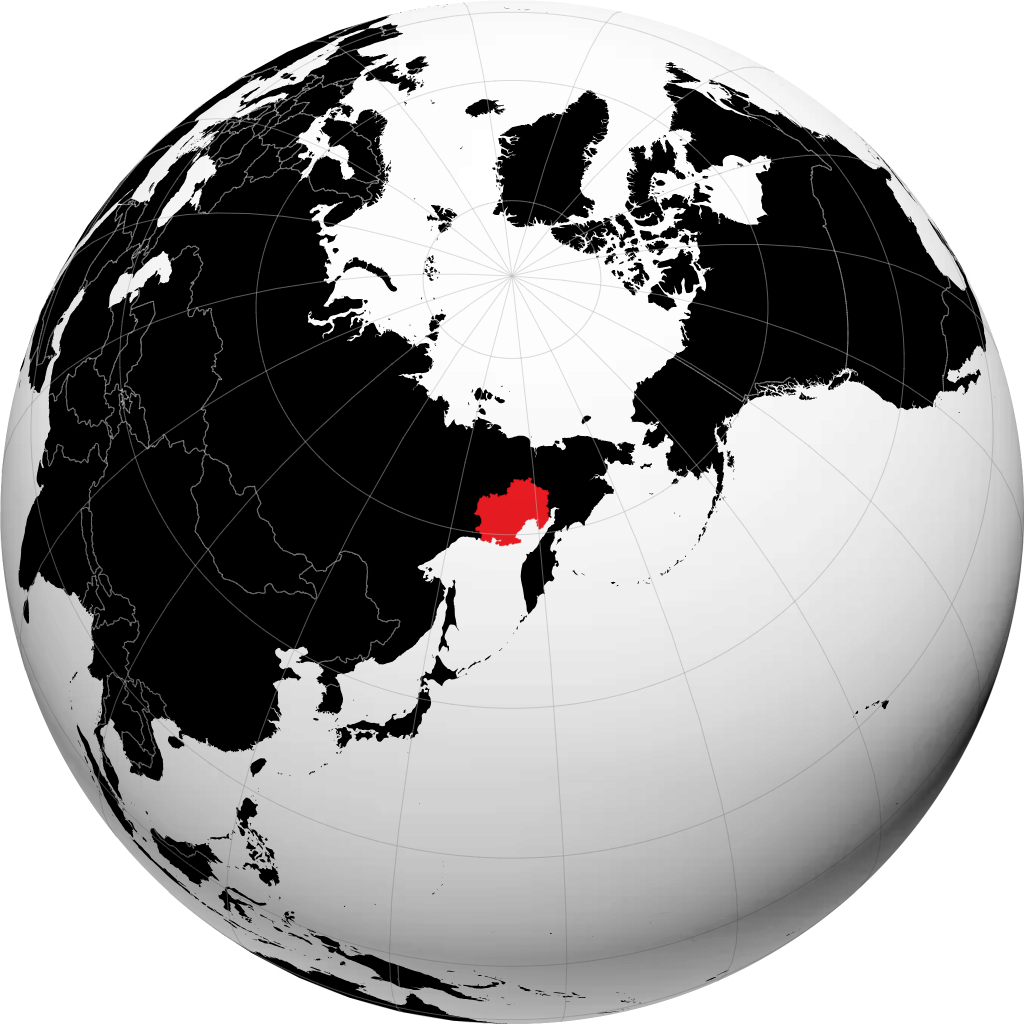Wilayah Magadan pada glob