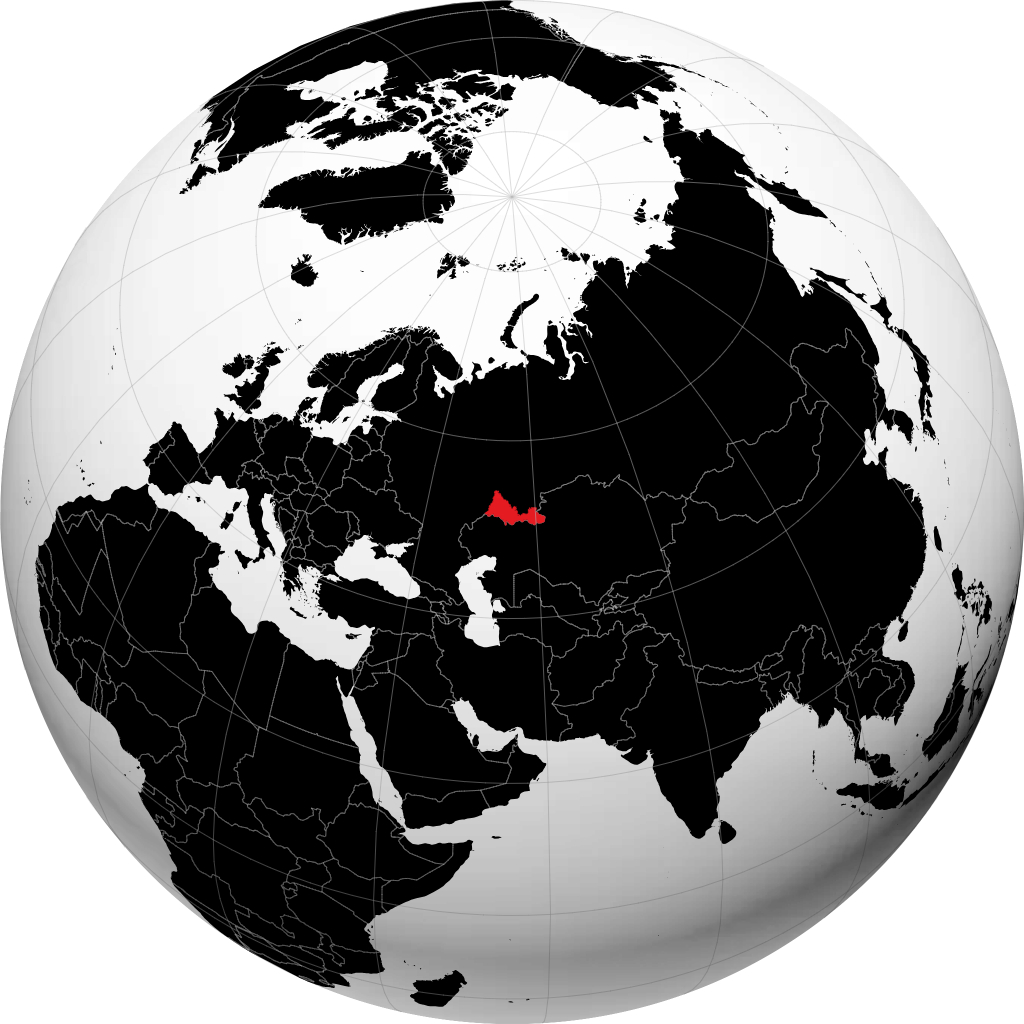 Wilayah Orenburg pada glob