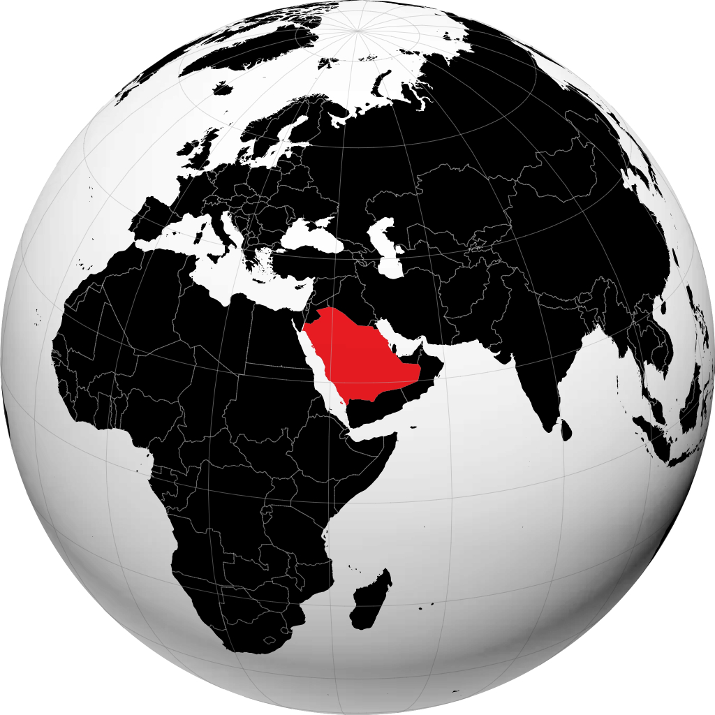 Arab Saudi pada glob