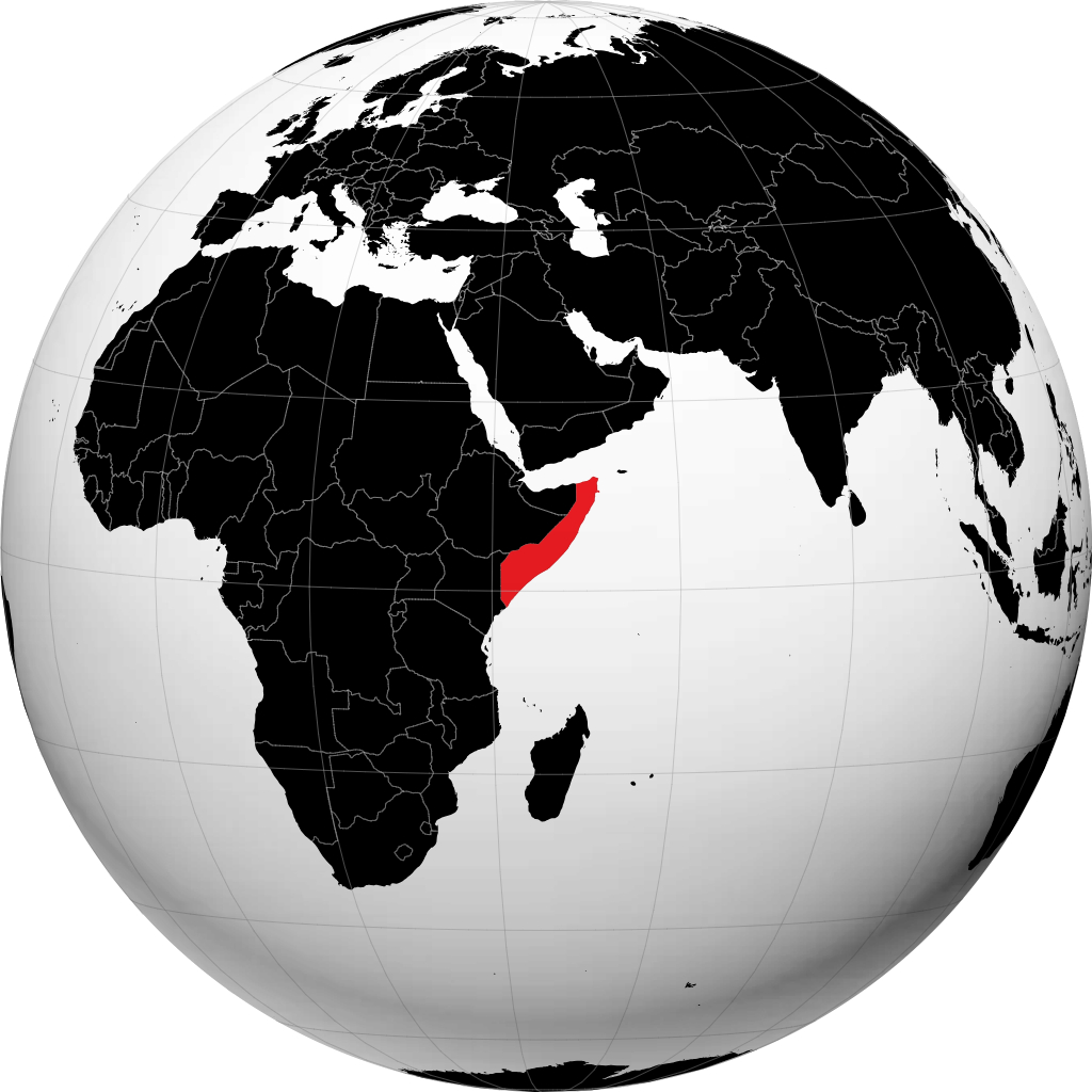 Somalia pada glob