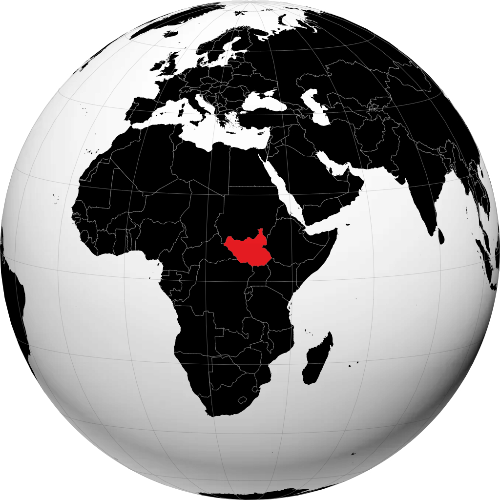 Sudan Selatan pada glob