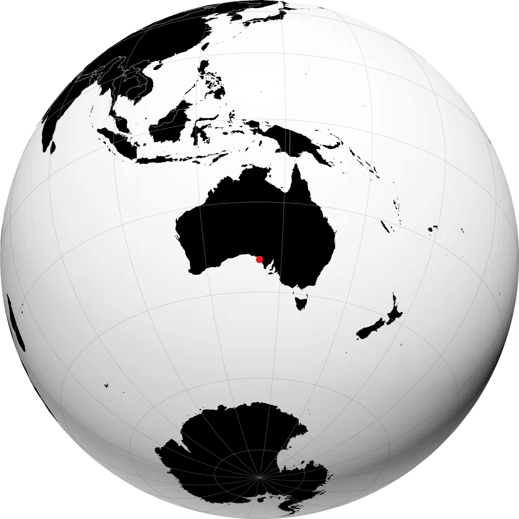 Streaky Bay pada glob