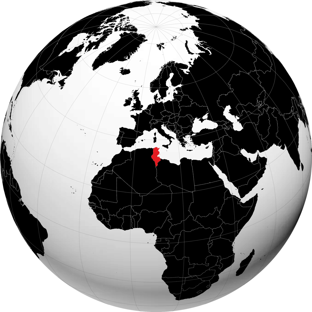 Tunisia pada glob