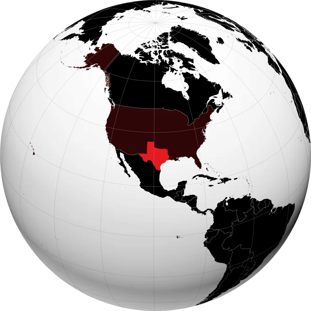 Texas pada glob