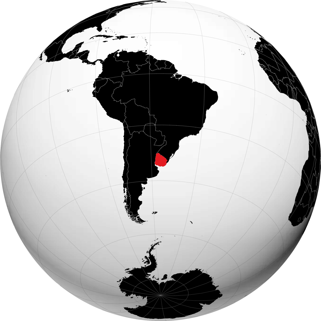 Uruguay pada glob