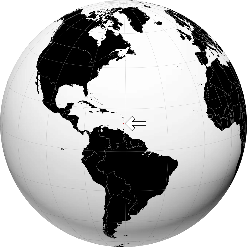 Saint Vincent dan Grenadines pada glob
